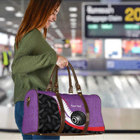 Personalised Aotearoa Lawn Bowls Travel Bag Maori and Silver Fern Sporty Style Purple Color - Polynesian Pride
