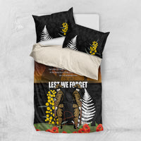 New Zealand and Australia ANZAC Day Bedding Set Soldier and Last Post Camouflage Pattern LT03 US Twin 172cm x 218cm Black - Polynesian Pride