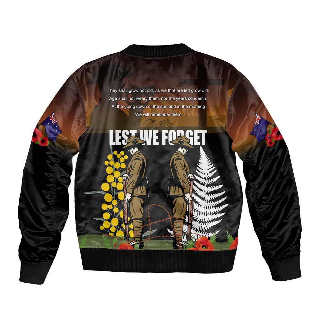 New Zealand and Australia ANZAC Day Bomber Jacket Soldier and Last Post Camouflage Pattern LT03 - Polynesian Pride