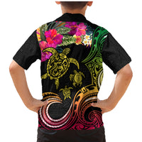 Hawaii Turtle Day Family Matching Mermaid Dress and Hawaiian Shirt Polynesian Tattoo and Hibiscus Flowers LT03 - Polynesian Pride