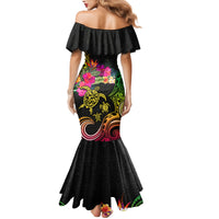 Hawaii Turtle Day Family Matching Mermaid Dress and Hawaiian Shirt Polynesian Tattoo and Hibiscus Flowers LT03 - Polynesian Pride