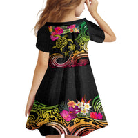 Hawaii Turtle Day Family Matching Summer Maxi Dress and Hawaiian Shirt Polynesian Tattoo and Hibiscus Flowers LT03 - Polynesian Pride