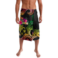 Hawaii Turtle Day Lavalava Polynesian Tattoo and Hibiscus Flowers