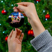 New Zealand and Australia Merry Christmas Ceramic Ornament Kiwi Bird and Kangaroo Xmas Vibe LT03 - Polynesian Pride