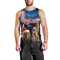 New Zealand and Australia Merry Christmas Men Tank Top Kiwi Bird and Kangaroo Xmas Vibe