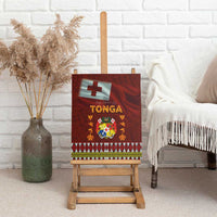 Tonga Independence Day Canvas Wall Art National Flag and Emblem with Ngatu Art Pattern