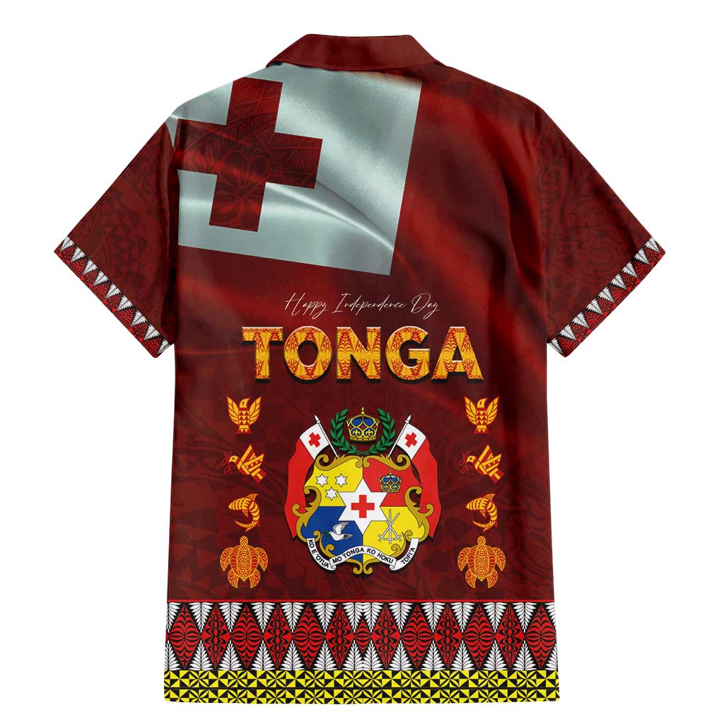 Tonga Independence Day Family Matching Mermaid Dress and Hawaiian Shirt National Flag and Emblem with Ngatu Art Pattern