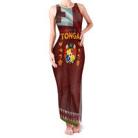 Tonga Independence Day Family Matching Tank Maxi Dress and Hawaiian Shirt National Flag and Emblem with Ngatu Art Pattern