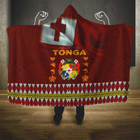 Tonga Independence Day Hooded Blanket National Flag and Emblem with Ngatu Art Pattern