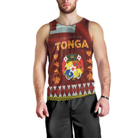 Tonga Independence Day Men Tank Top National Flag and Emblem with Ngatu Art Pattern