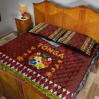 Tonga Independence Day Quilt Bed Set National Flag and Emblem with Ngatu Art Pattern LT03 - Polynesian Pride