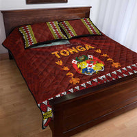 Tonga Independence Day Quilt Bed Set National Flag and Emblem with Ngatu Art Pattern LT03 - Polynesian Pride