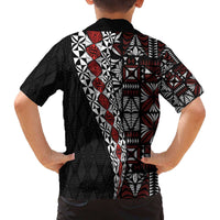 Tonga Ngatu Art Tattoo Polynesian Family Matching Off The Shoulder Long Sleeve Dress and Hawaiian Shirt