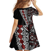 Tonga Ngatu Art Tattoo Polynesian Family Matching Off The Shoulder Long Sleeve Dress and Hawaiian Shirt