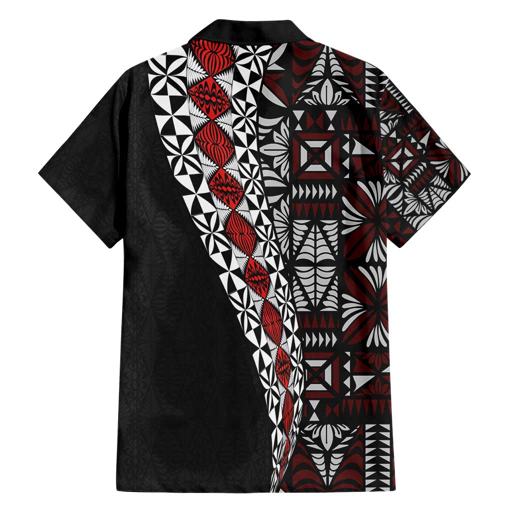 Tonga Ngatu Art Tattoo Polynesian Family Matching Short Sleeve Bodycon Dress and Hawaiian Shirt