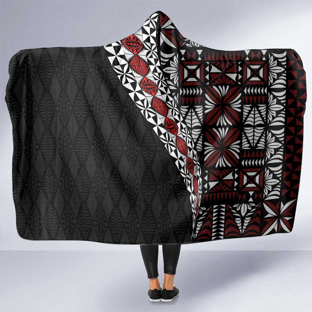 Tonga Ngatu Art Tattoo Polynesian Hooded Blanket
