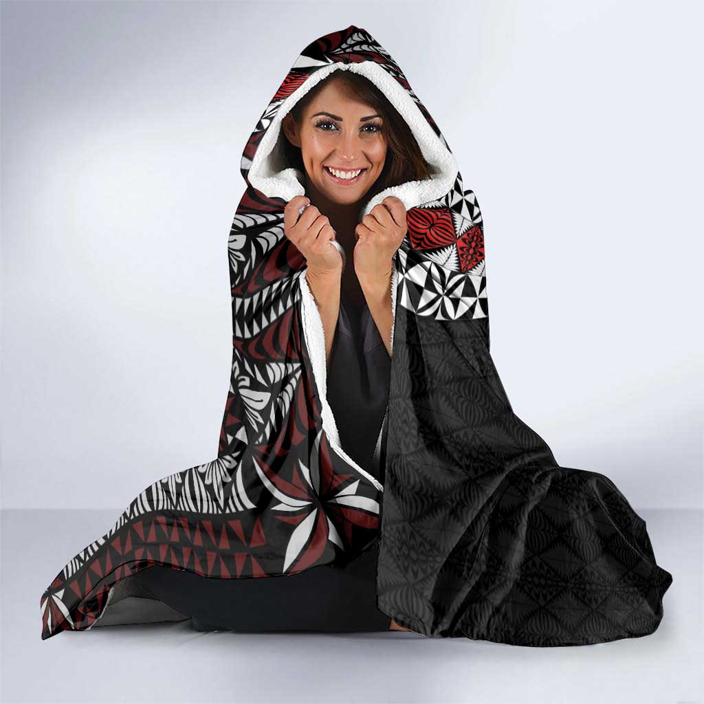 Tonga Ngatu Art Tattoo Polynesian Hooded Blanket