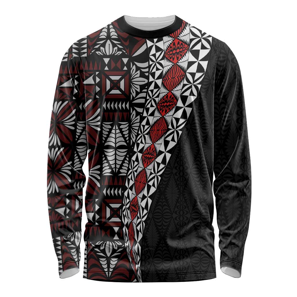 Tonga Ngatu Art Tattoo Polynesian Long Sleeve Shirt