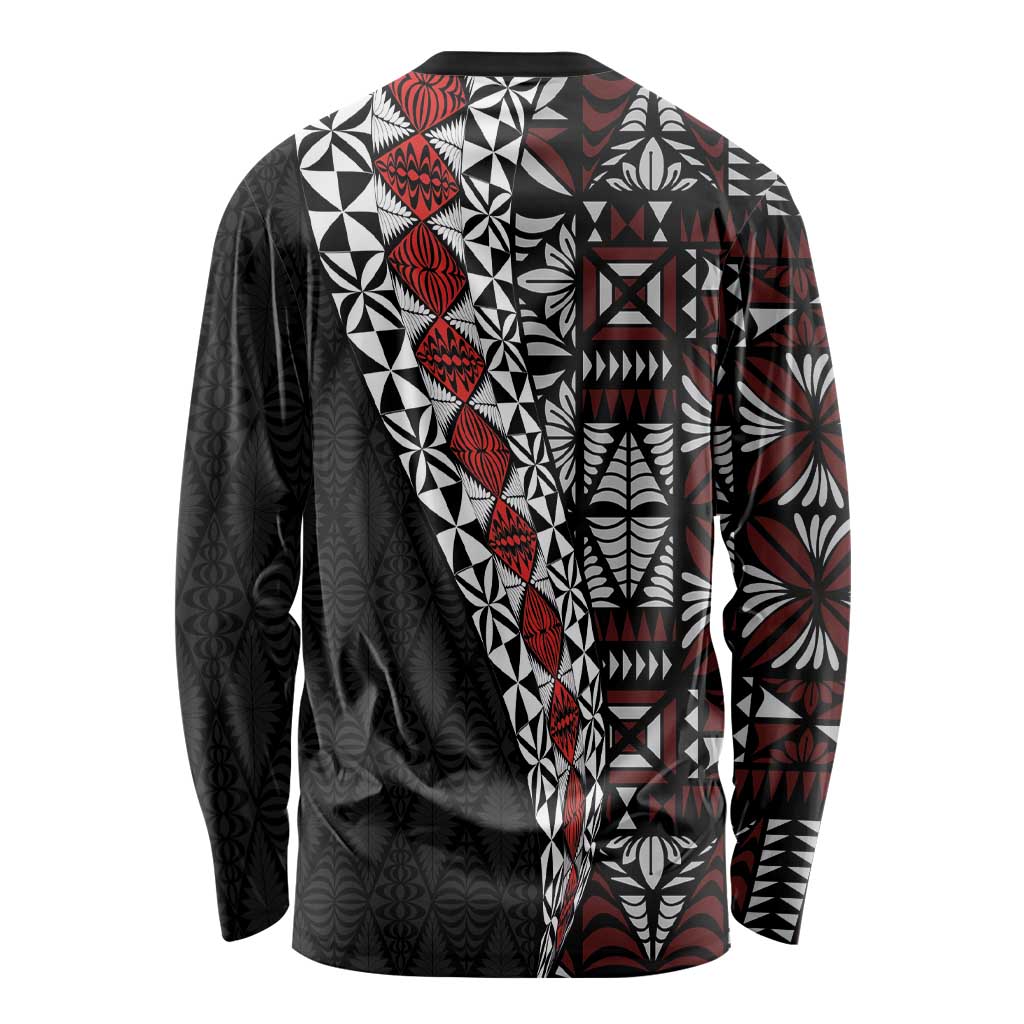 Tonga Ngatu Art Tattoo Polynesian Long Sleeve Shirt