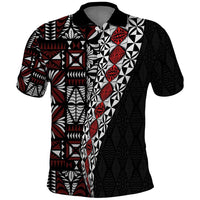 Tonga Ngatu Art Tattoo Polynesian Polo Shirt LT03 Black - Polynesian Pride