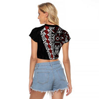 Tonga Ngatu Art Tattoo Polynesian Raglan Cropped T Shirt