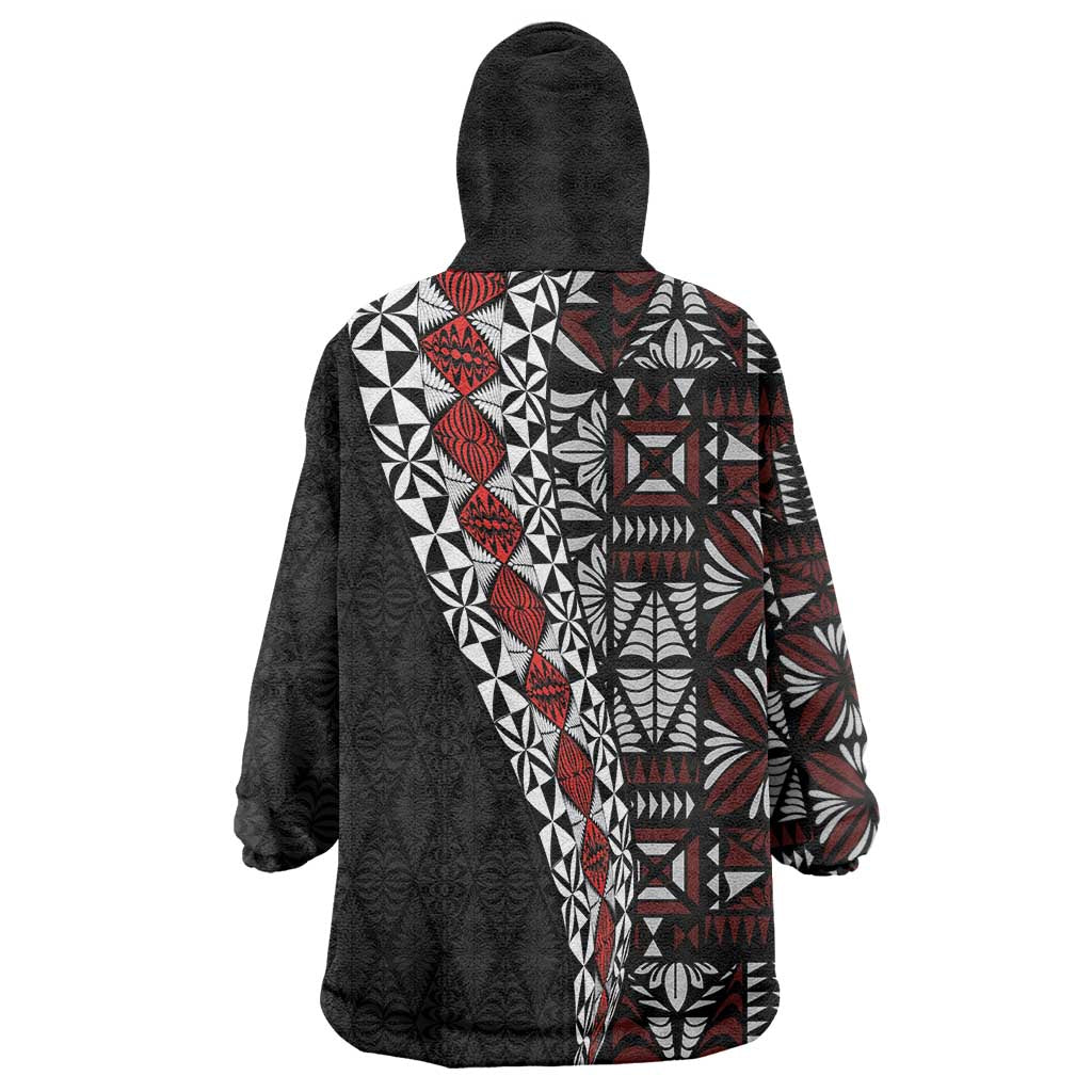 Tonga Ngatu Art Tattoo Polynesian Wearable Blanket Hoodie LT03 - Polynesian Pride