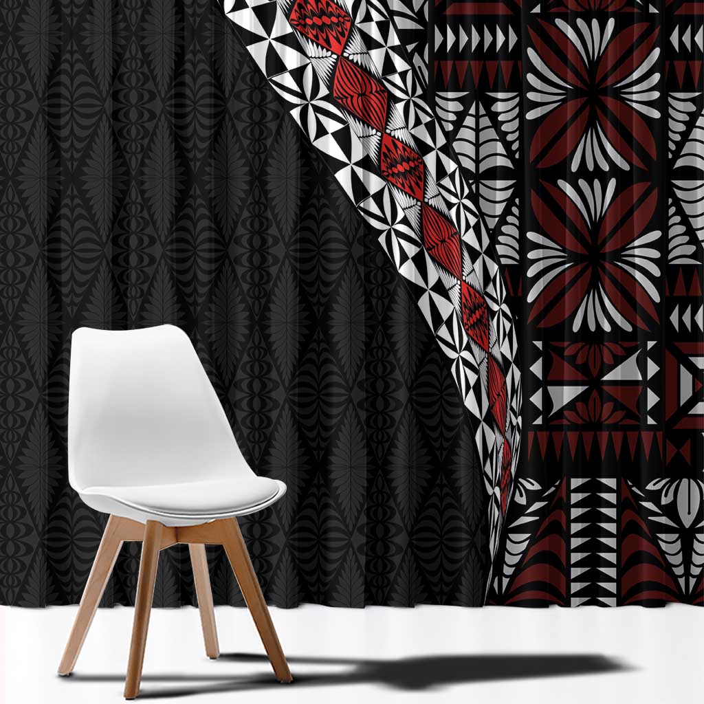 Tonga Ngatu Art Tattoo Polynesian Window Curtain