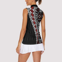 Tonga Ngatu Art Tattoo Polynesian Women Sleeveless Polo Shirt