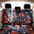 Hawaiian and Japanese Together Back Car Seat Cover Hibiscus and Koi Fish Polynesian Pattern Colorful Style