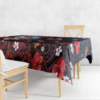 Hawaiian and Japanese Together Tablecloth Hibiscus and Koi Fish Polynesian Pattern Colorful Style