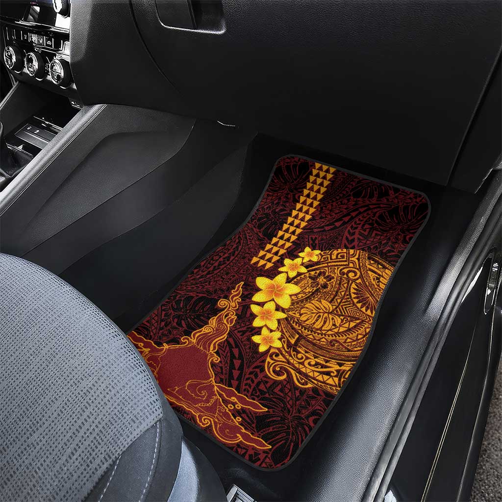 Hawaii Volcano Car Mats Polynesian and Kakau Pattern