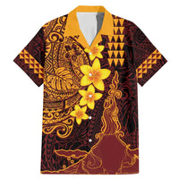 Hawaii Volcano Family Matching Mermaid Dress and Hawaiian Shirt Polynesian and Kakau Pattern