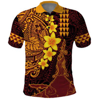 Hawaii Volcano Polo Shirt Polynesian and Kakau Pattern