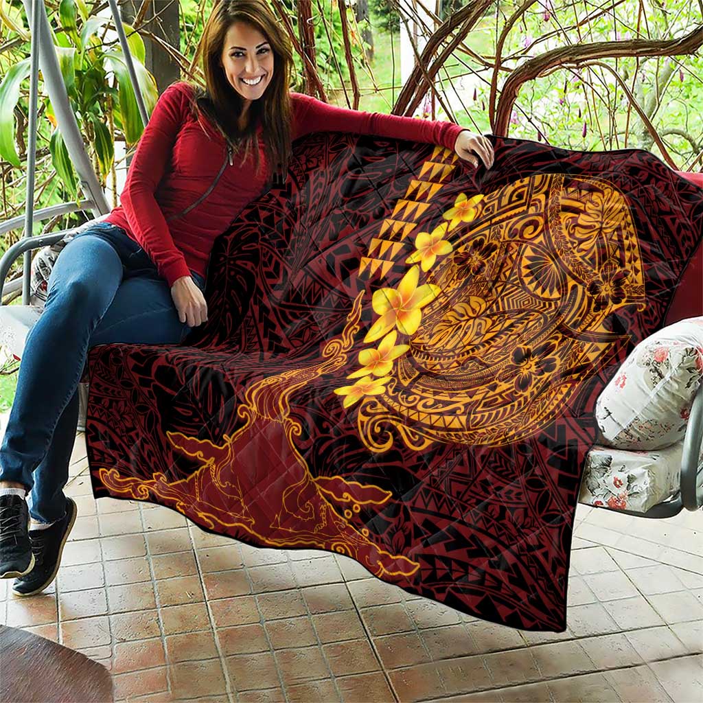 Hawaii Volcano Quilt Polynesian and Kakau Pattern