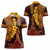 Hawaii Volcano Women Polo Shirt Polynesian and Kakau Pattern