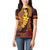 Hawaii Volcano Women Polo Shirt Polynesian and Kakau Pattern