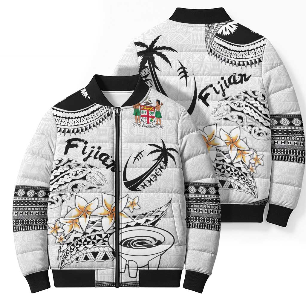 Fijian Traditional Culture Bomber Puffer Jacket Tapa Tribal Tattoos - Polynesian Pride