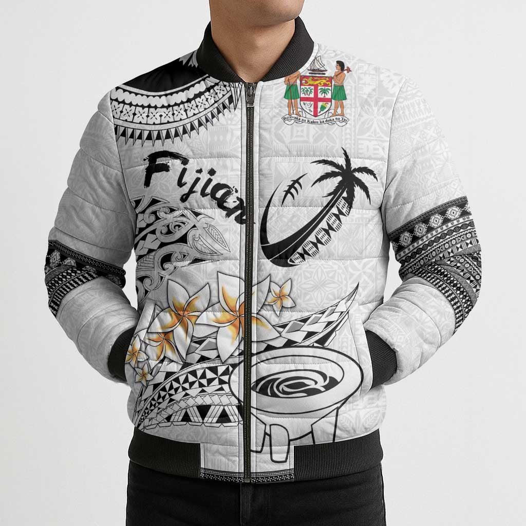 Fijian Traditional Culture Bomber Puffer Jacket Tapa Tribal Tattoos - Polynesian Pride
