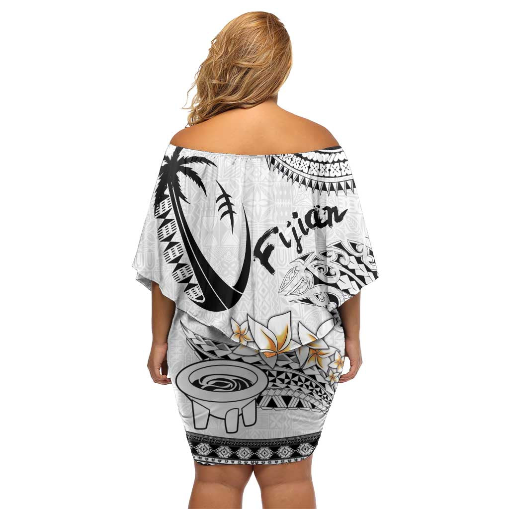 Fijian Traditional Culture Family Matching Off Shoulder Short Dress and Hawaiian Shirt Tapa Tribal Tattoos - Polynesian Pride