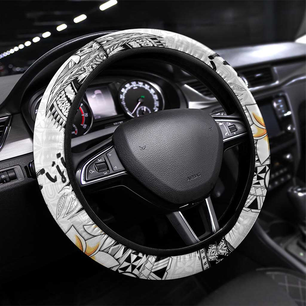 Fijian Traditional Culture Steering Wheel Cover Tapa Tribal Tattoos - Polynesian Pride