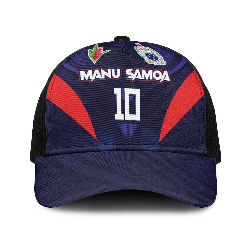 Custom Rugby Samoa Baseball Net Cap Siva Tau Spirit Sporty Vibes - Polynesian Pride