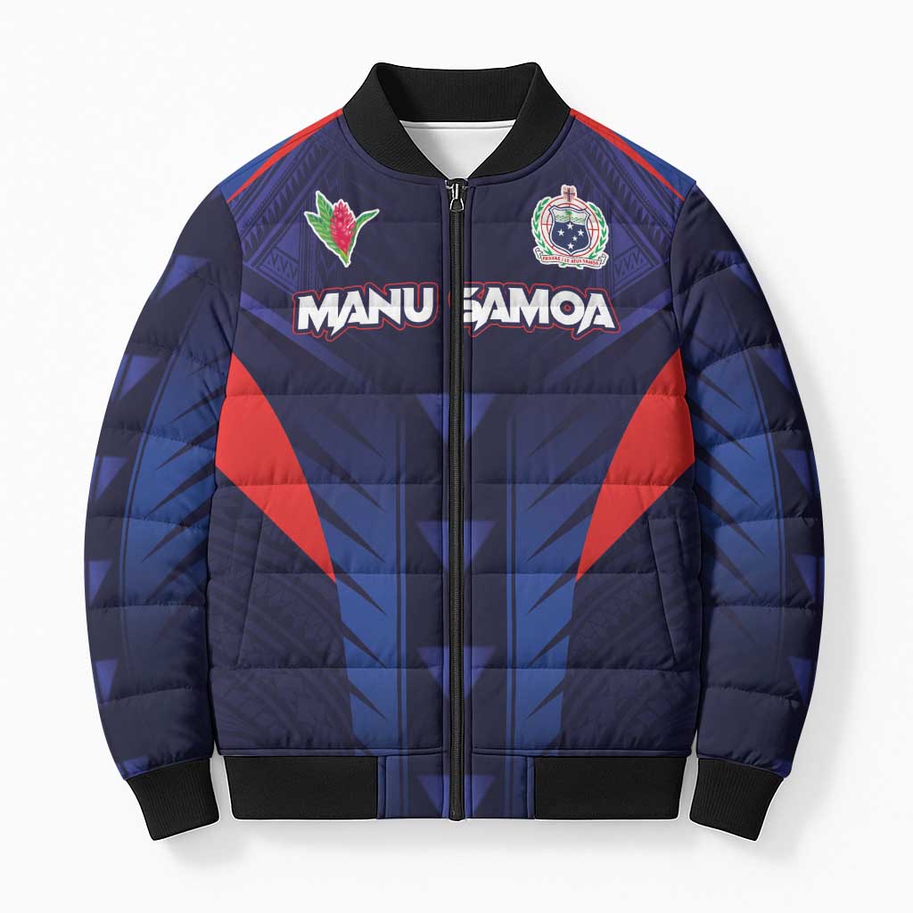 Custom Rugby Samoa Bomber Puffer Jacket Siva Tau Spirit Sporty Vibes - Polynesian Pride