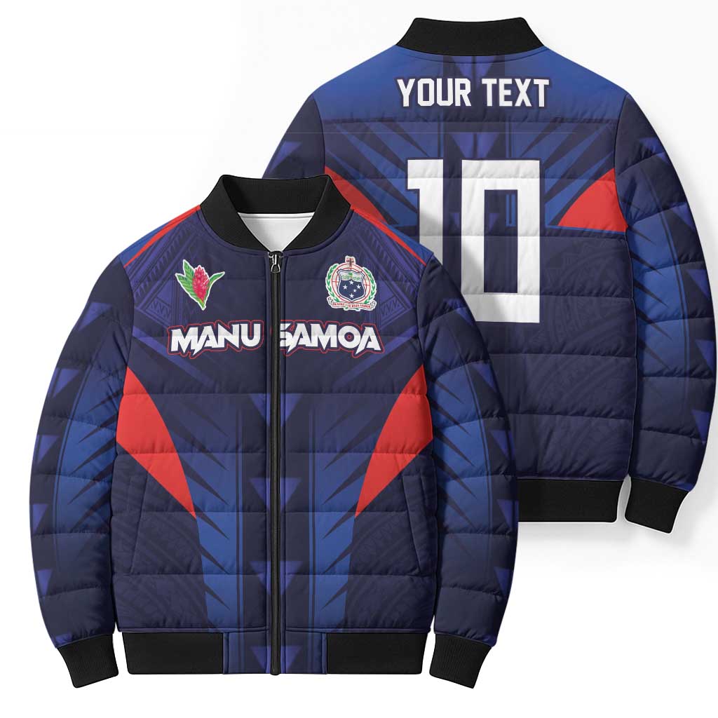 Custom Rugby Samoa Bomber Puffer Jacket Siva Tau Spirit Sporty Vibes - Polynesian Pride