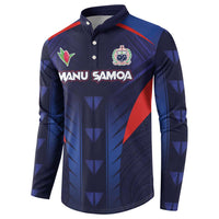 Custom Rugby Samoa Button Sweatshirt Siva Tau Spirit Sporty Vibes - Polynesian Pride