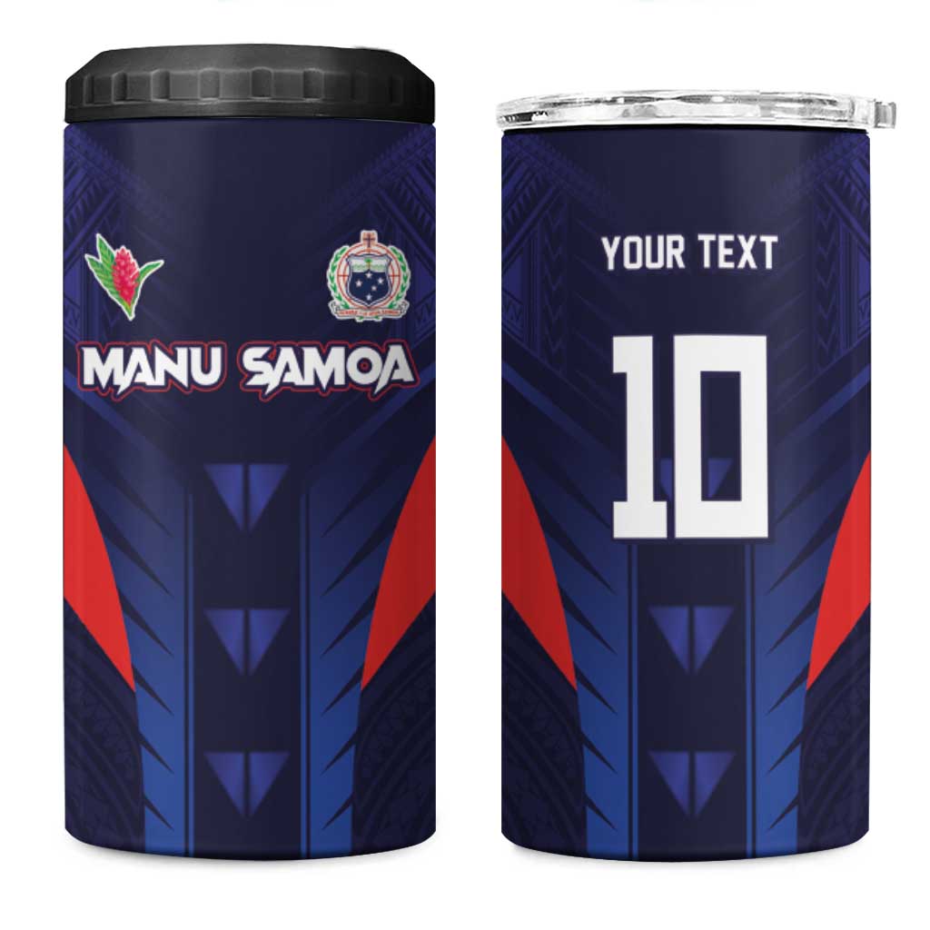 Custom Rugby Samoa 4 in 1 Can Cooler Tumbler Siva Tau Spirit Sporty Vibes - Polynesian Pride