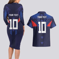 Custom Rugby Samoa Couples Matching Long Sleeve Bodycon Dress and Hawaiian Shirt Siva Tau Spirit Sporty Vibes - Polynesian Pride