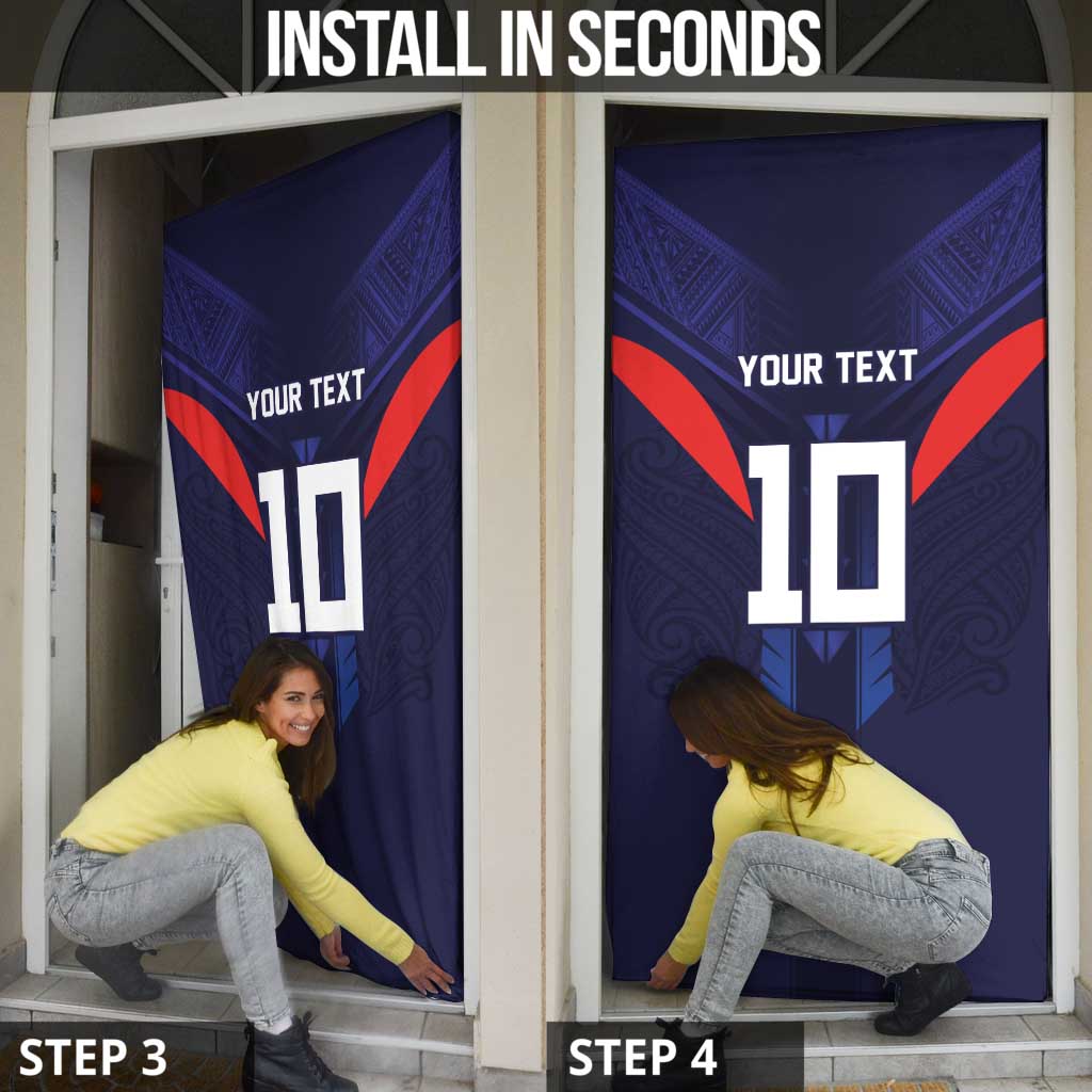 Custom Rugby Samoa Door Cover Siva Tau Spirit Sporty Vibes - Polynesian Pride