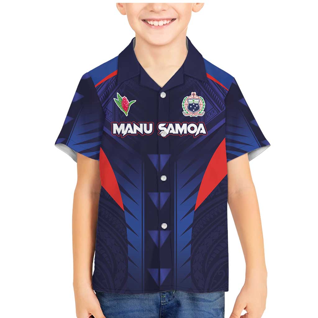Custom Rugby Samoa Family Matching Mermaid Dress and Hawaiian Shirt Siva Tau Spirit Sporty Vibes - Polynesian Pride