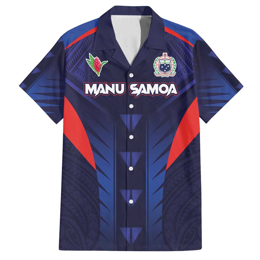 Custom Rugby Samoa Family Matching Off Shoulder Maxi Dress and Hawaiian Shirt Siva Tau Spirit Sporty Vibes - Polynesian Pride