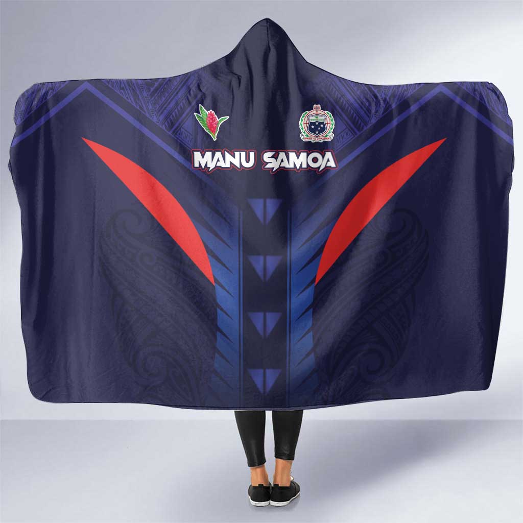 Rugby Samoa Hooded Blanket Siva Tau Spirit Sporty Vibes - Polynesian Pride